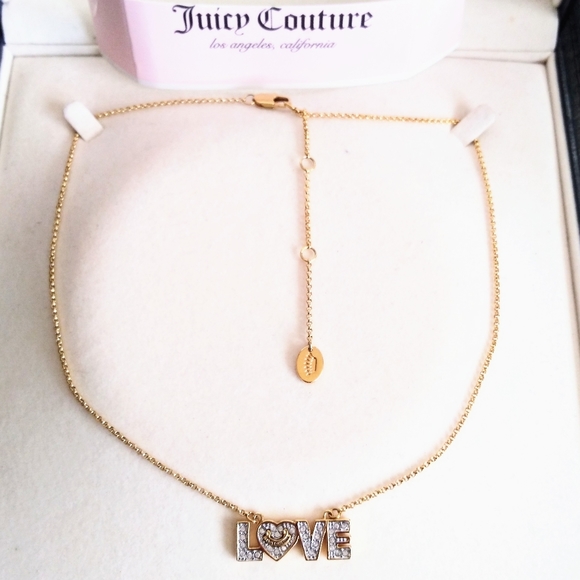 Stylish Juciy Couture Love Rhinestone Necklace - Picture 4 of 4